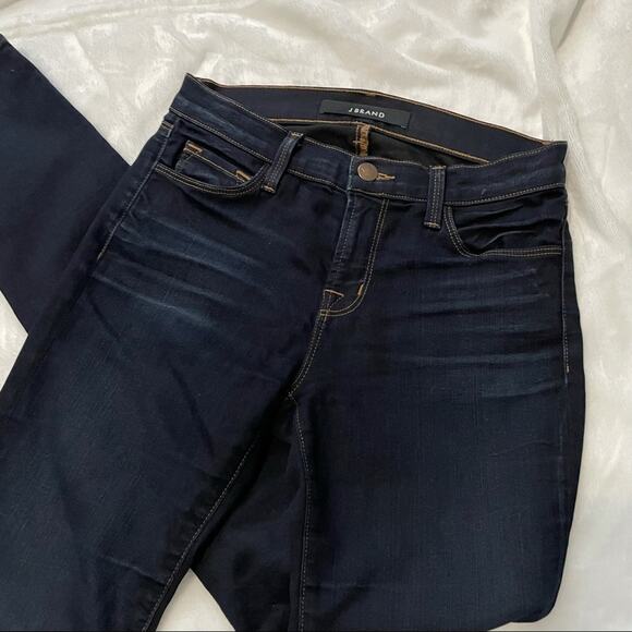 J Brand Midrise rail Atlantis skinny jeans dark blue denim size 25 - Picture 2 of 11